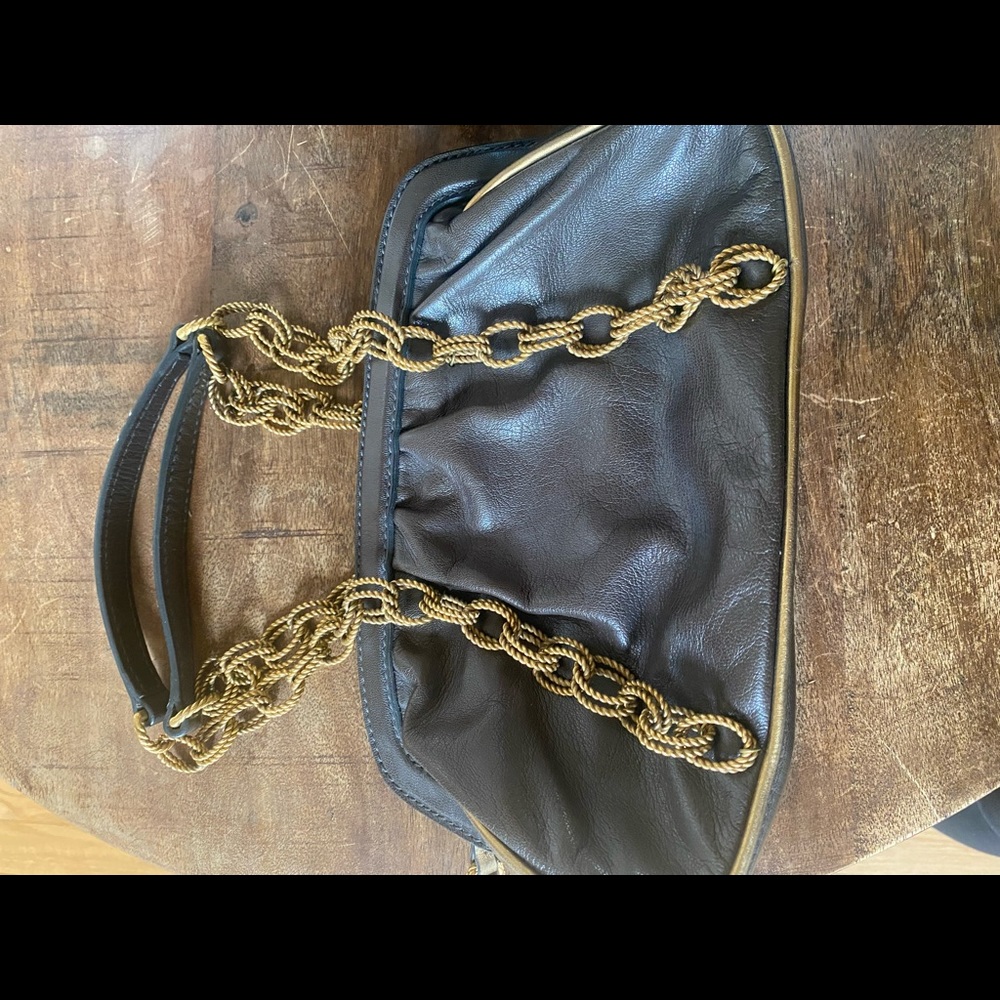 Authentic Dolce & Gabbana brown leather chain bag